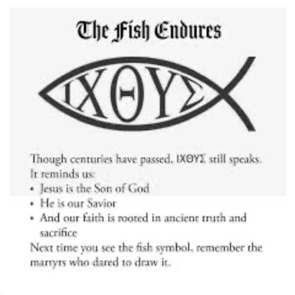 Sterling Silver Ichthus Fish Ring - Picture 5 of 10